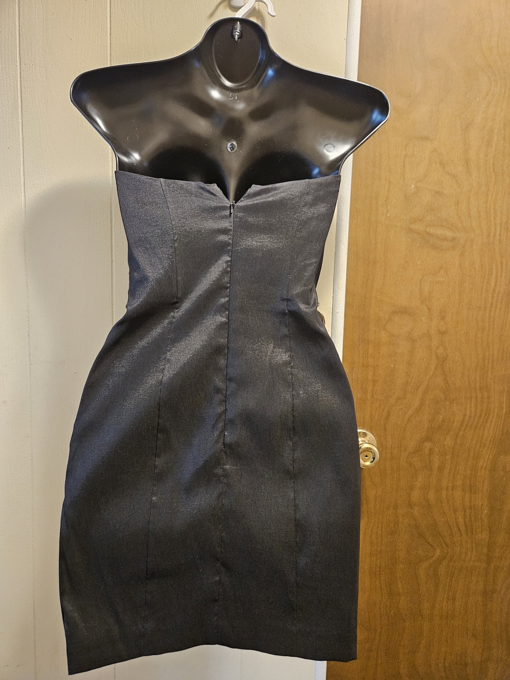 Cache Black Strapless Cocktail Dress with Gold Floral Accent - Picture 2 of 3